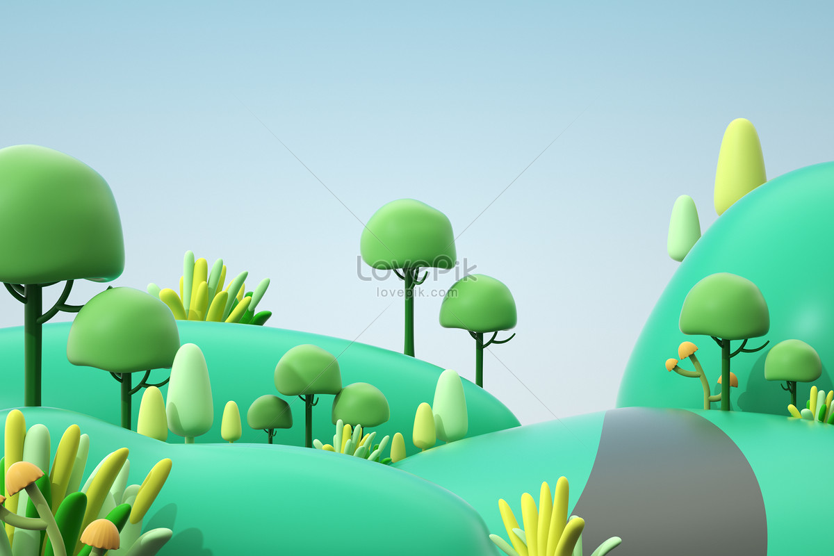 3D cute forest background 0026