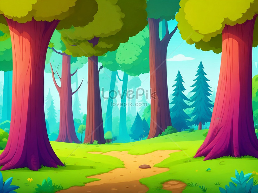 3D cute forest background 0029