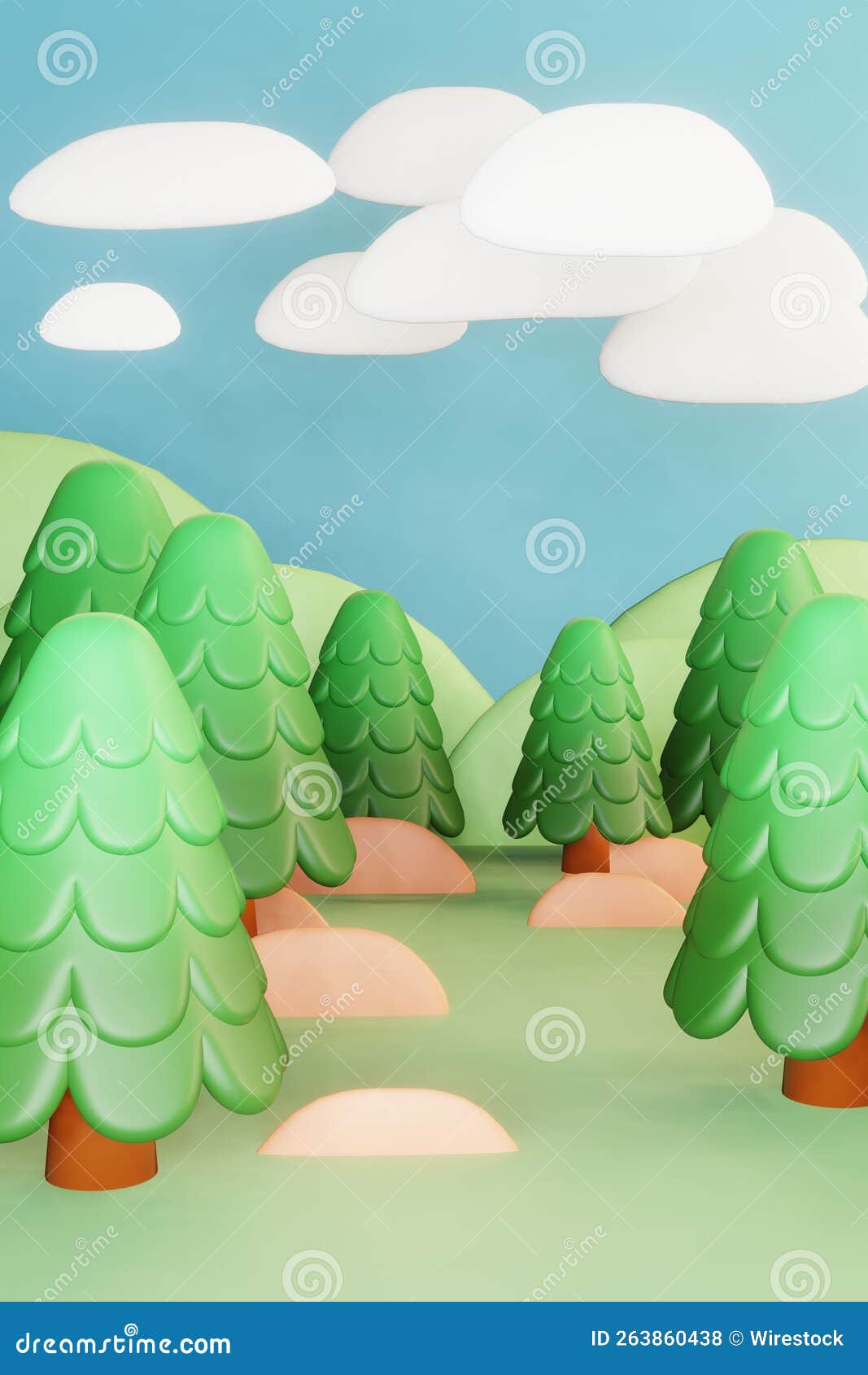 3D cute forest background 0031