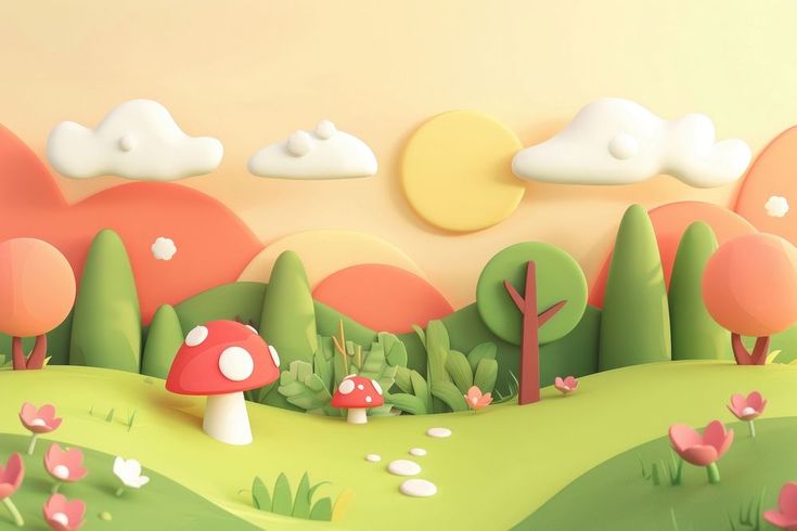 3D cute forest background 0061