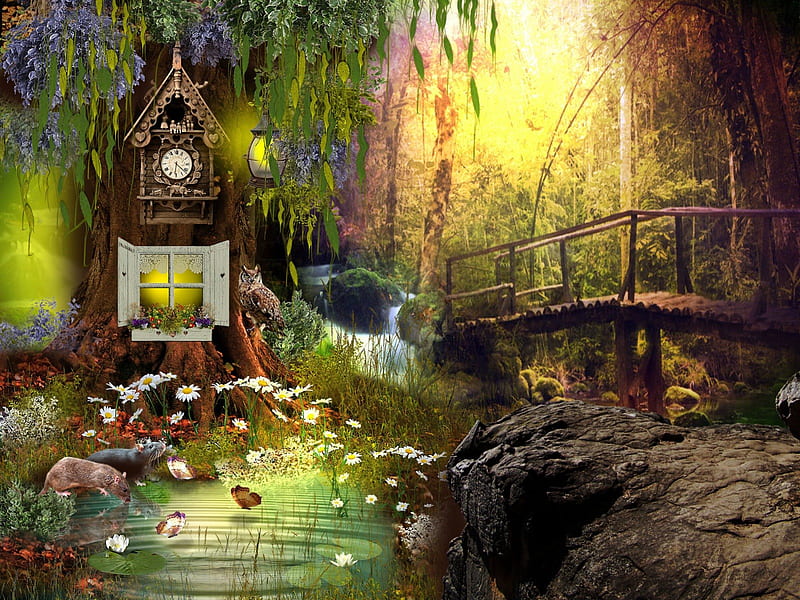 3D cute forest background 0072