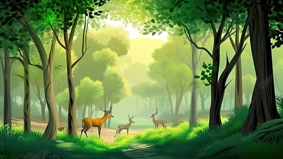 3D cute jungle background 0024