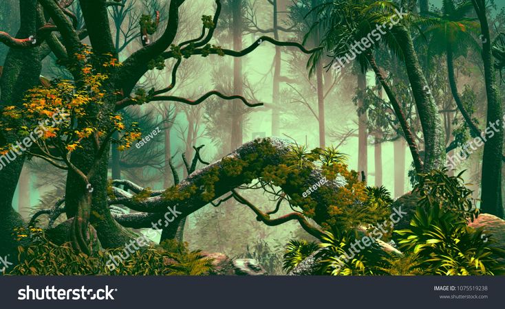 3D cute jungle background 0028