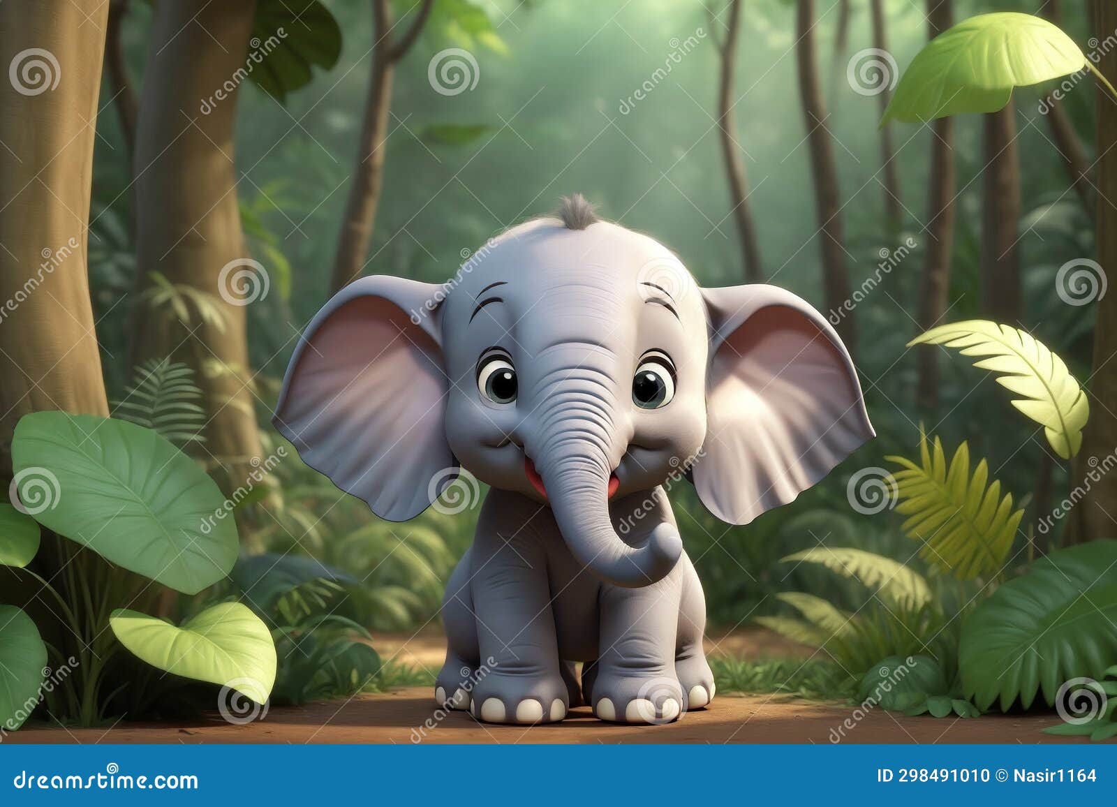 3D cute jungle background 0032