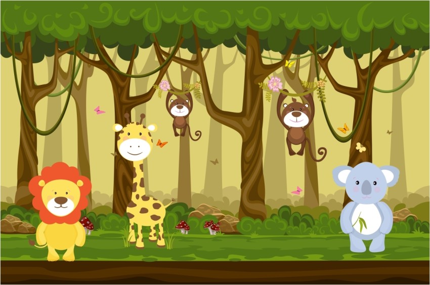 3D cute jungle background 0042