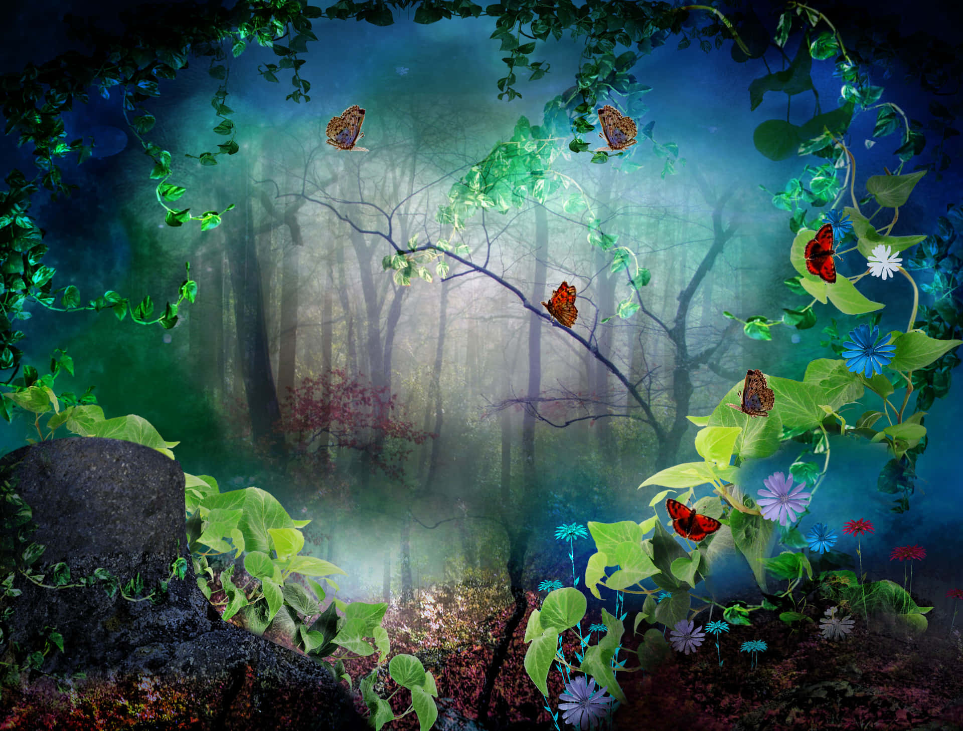 3D cute jungle background 0044