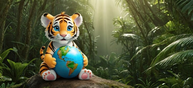 3D cute jungle background 0060