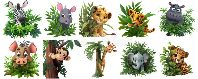 3D cute jungle background 0085