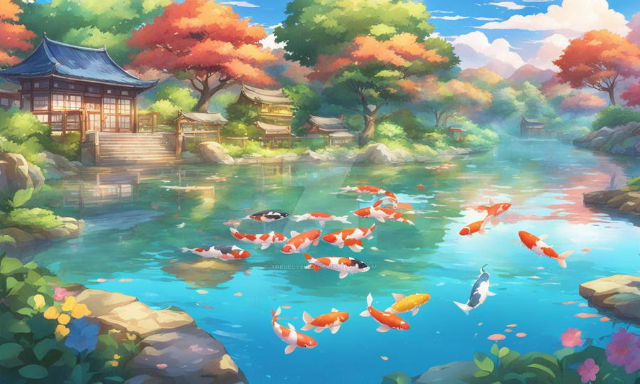 3D cute pond background 0014