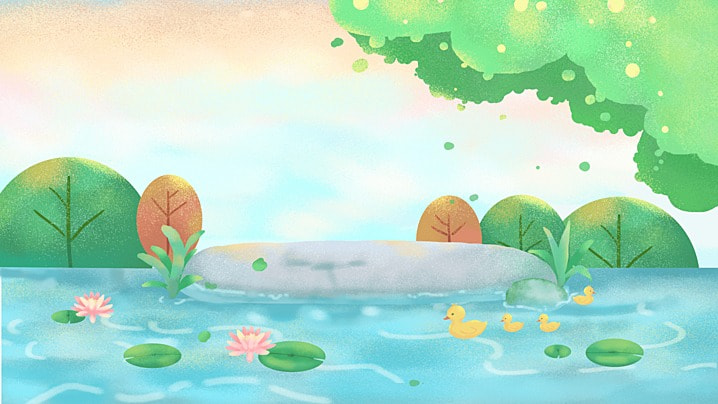 3D cute pond background 0017