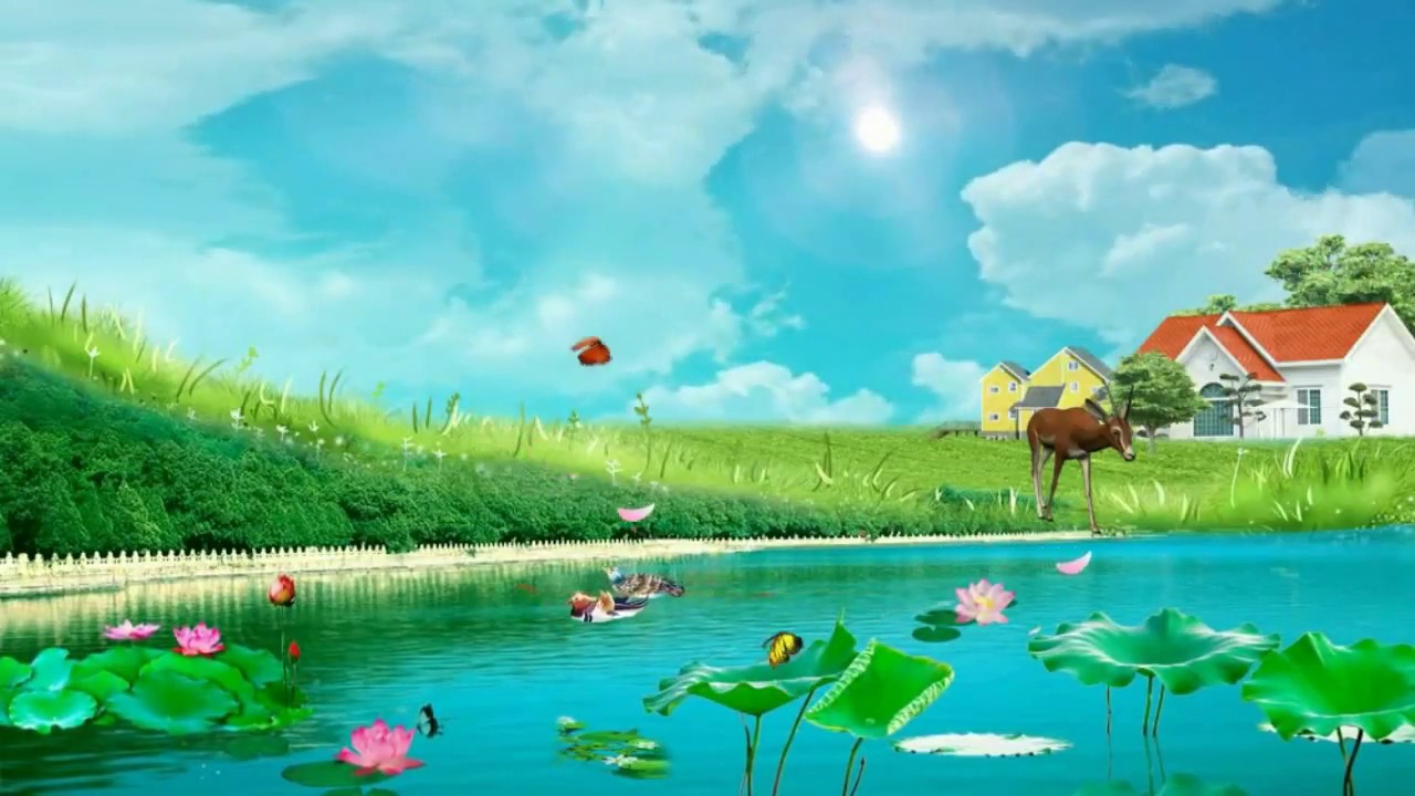 3D cute pond background 0019