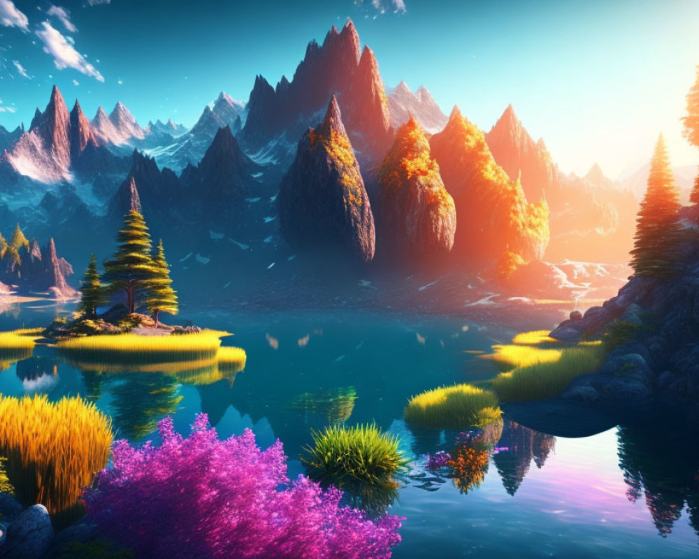 3D cute pond background 0031