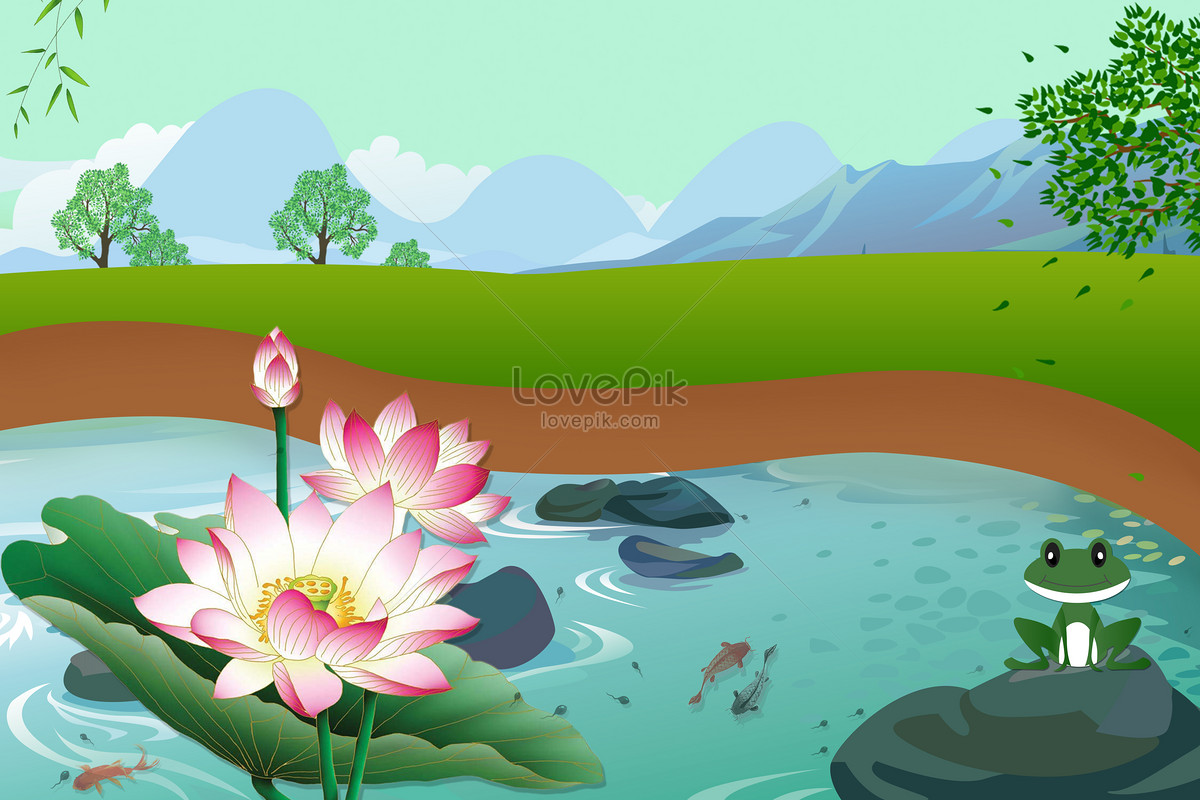 3D cute pond background 0033