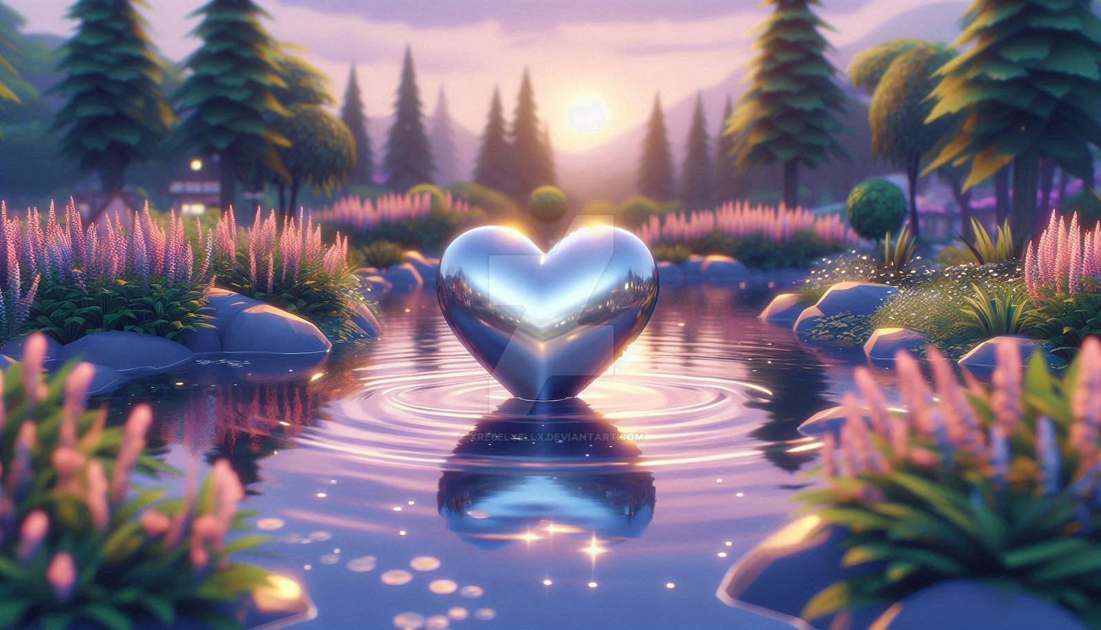 3D cute pond background 0035