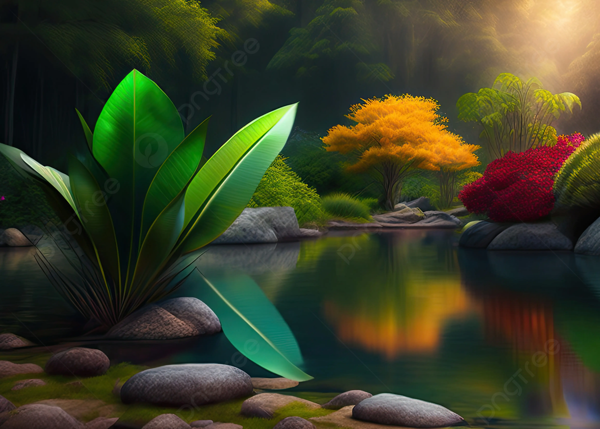 3D cute pond background 0038