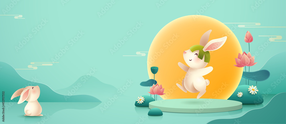 3D cute pond background 0074