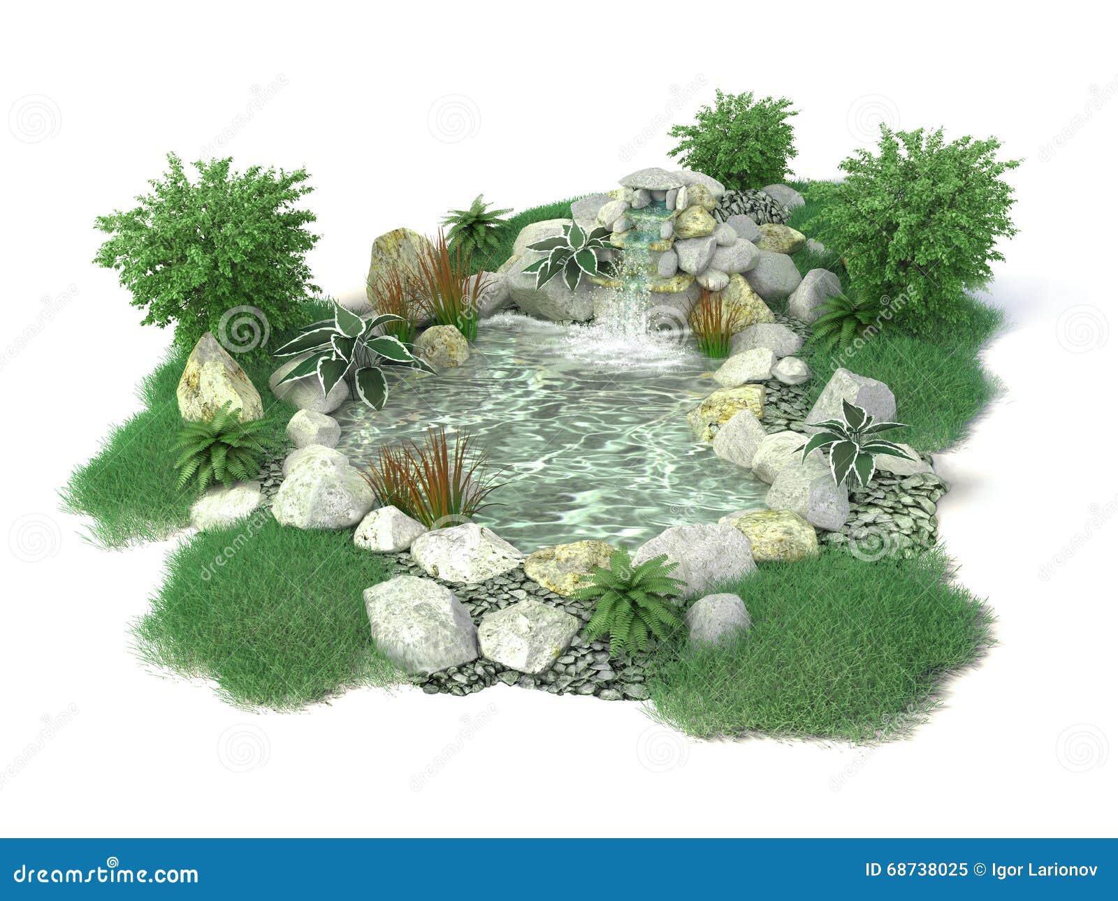 3D cute pond background 0077