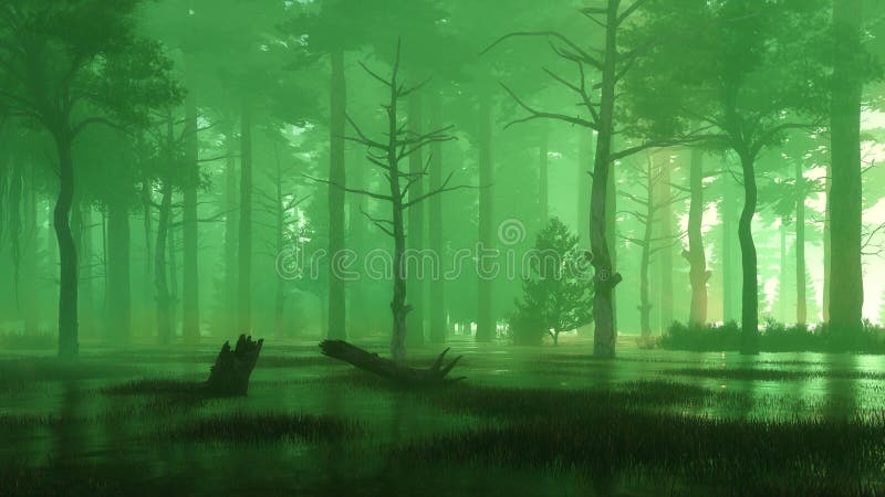 3D cute swamp background 0011