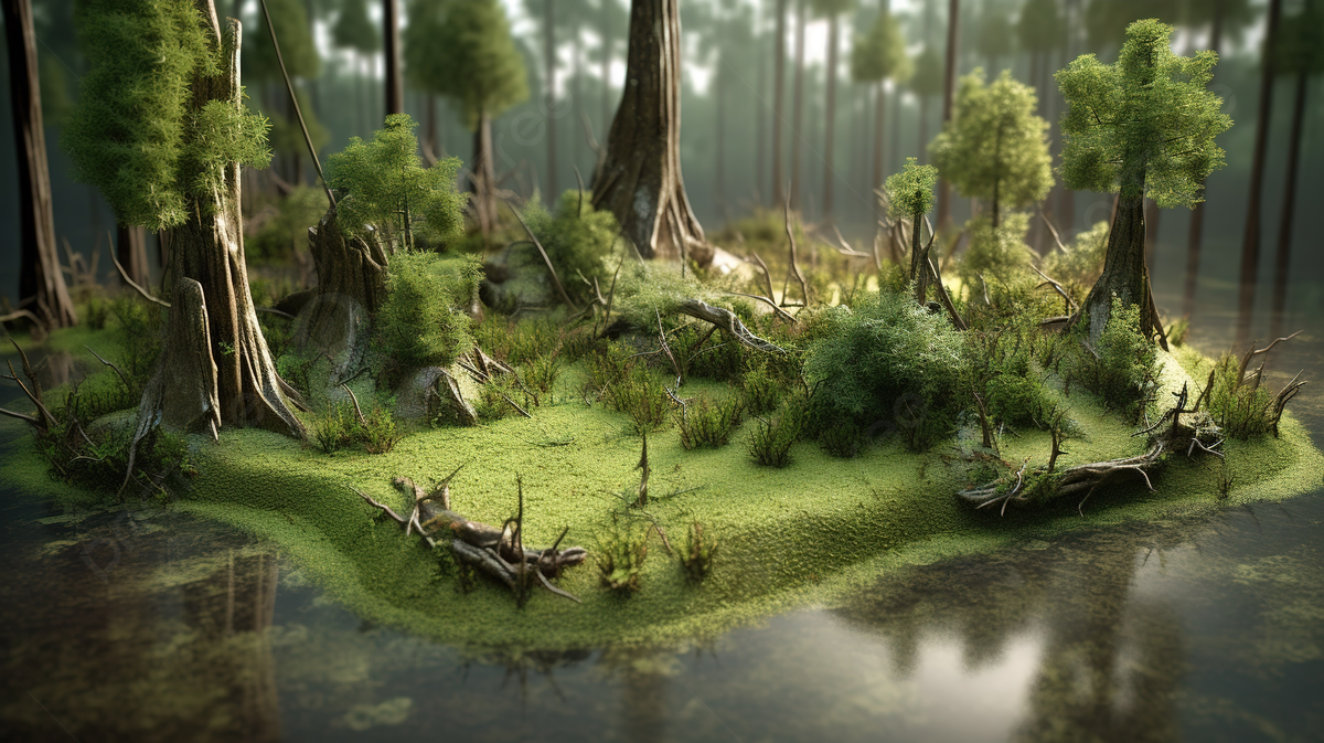 3D cute swamp background 0013