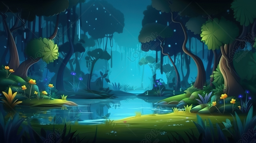 3D cute swamp background 0015