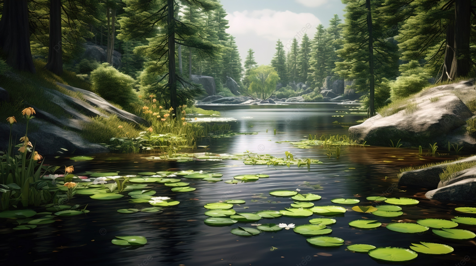 3D cute swamp background 0023