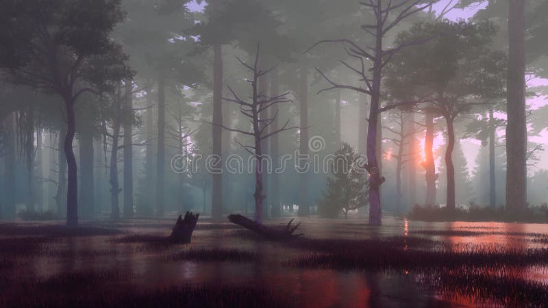 3D cute swamp background 0027