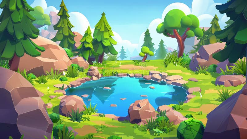 3D cute swamp background 0031