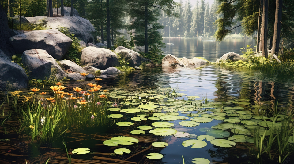 3D cute swamp background 0045