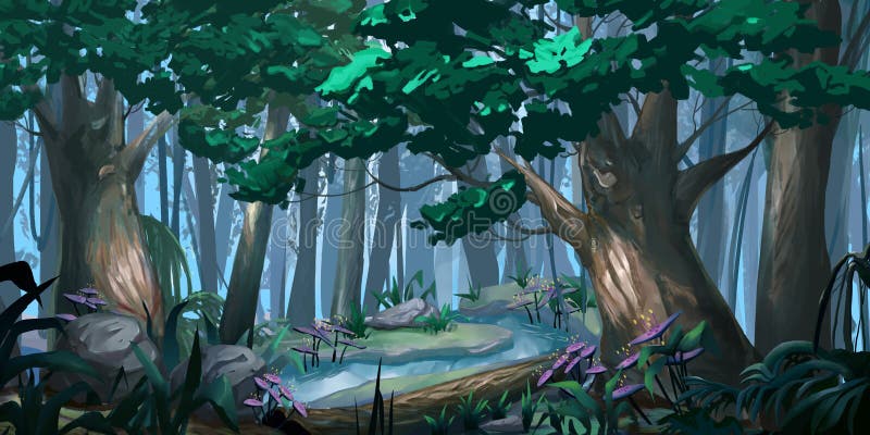 3D cute swamp background 0073