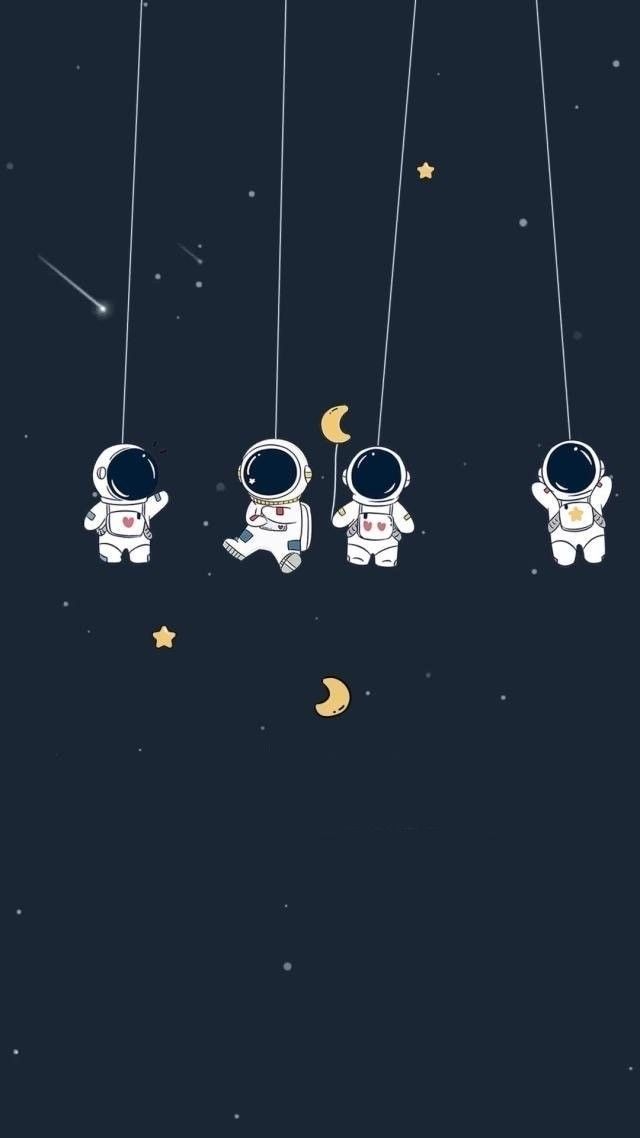 adorable astronaut wallpaper designs