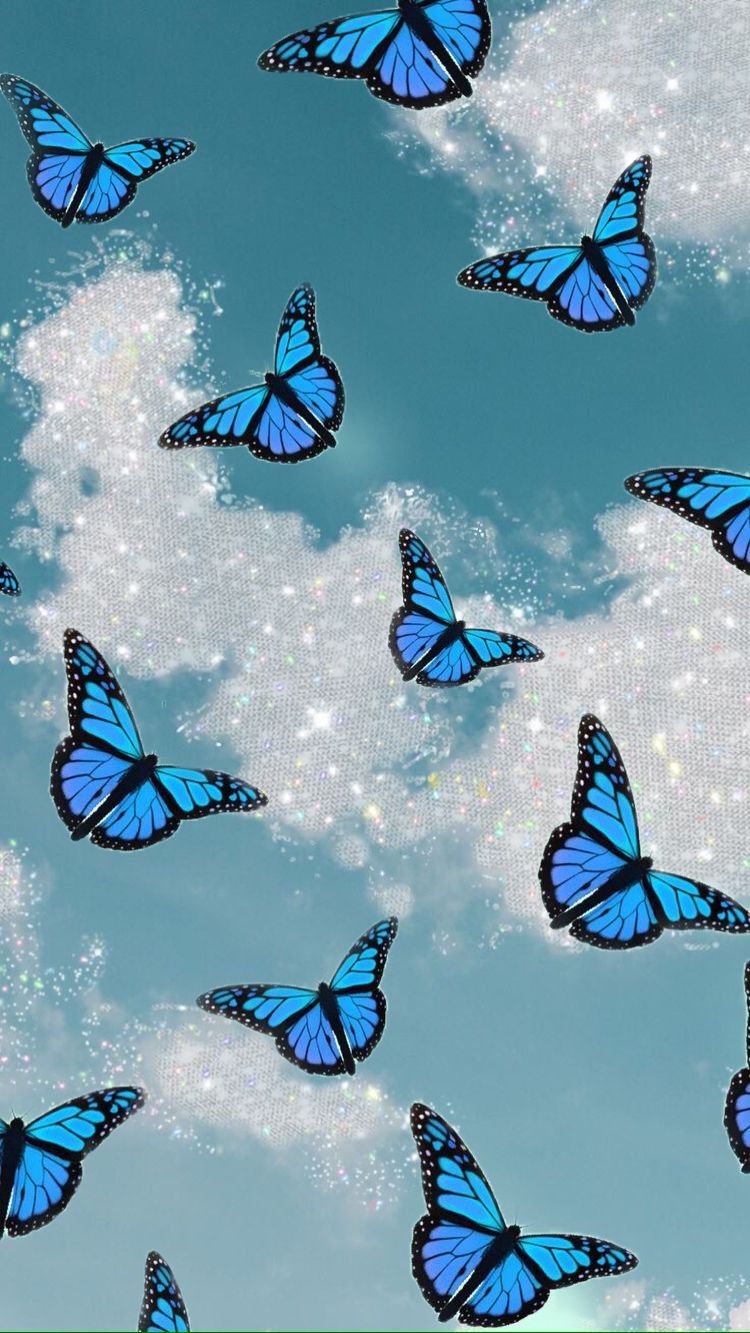 adorable blue butterfly backgrounds