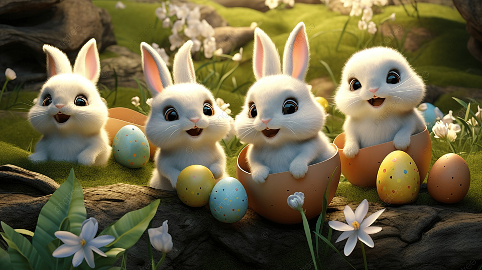 adorable cute Easter Bunny backgrounds for wallpapers