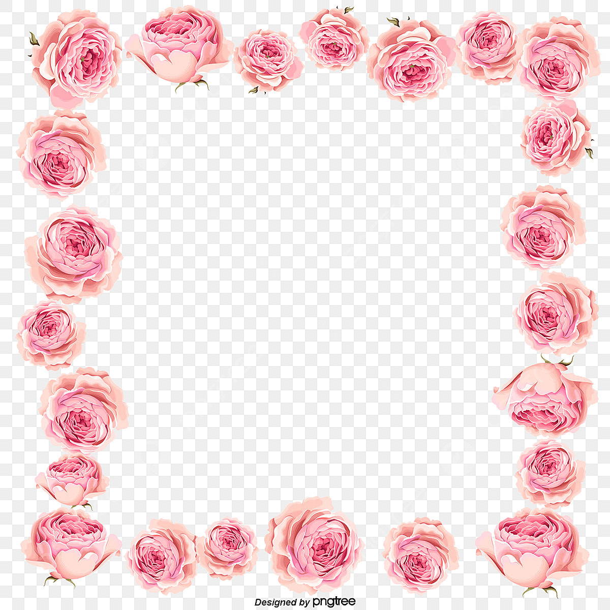 adorable pink flower frame design