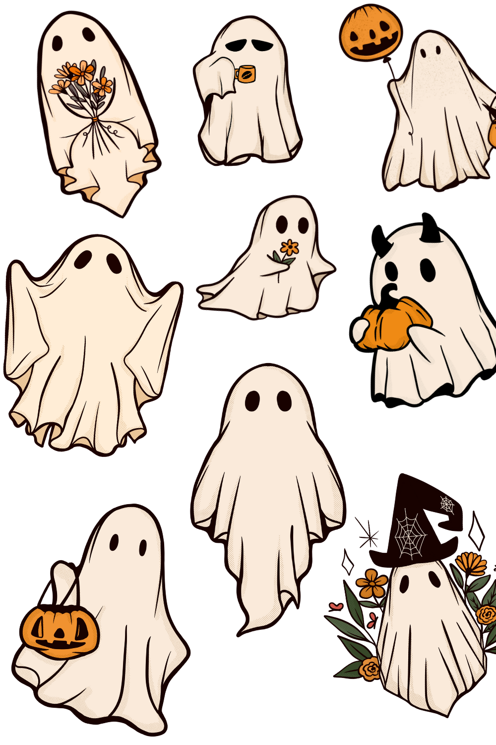 artistic cute ghost backgrounds for projects