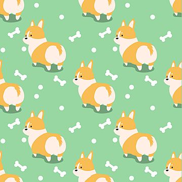 cheerful Corgi patterns for backgrounds