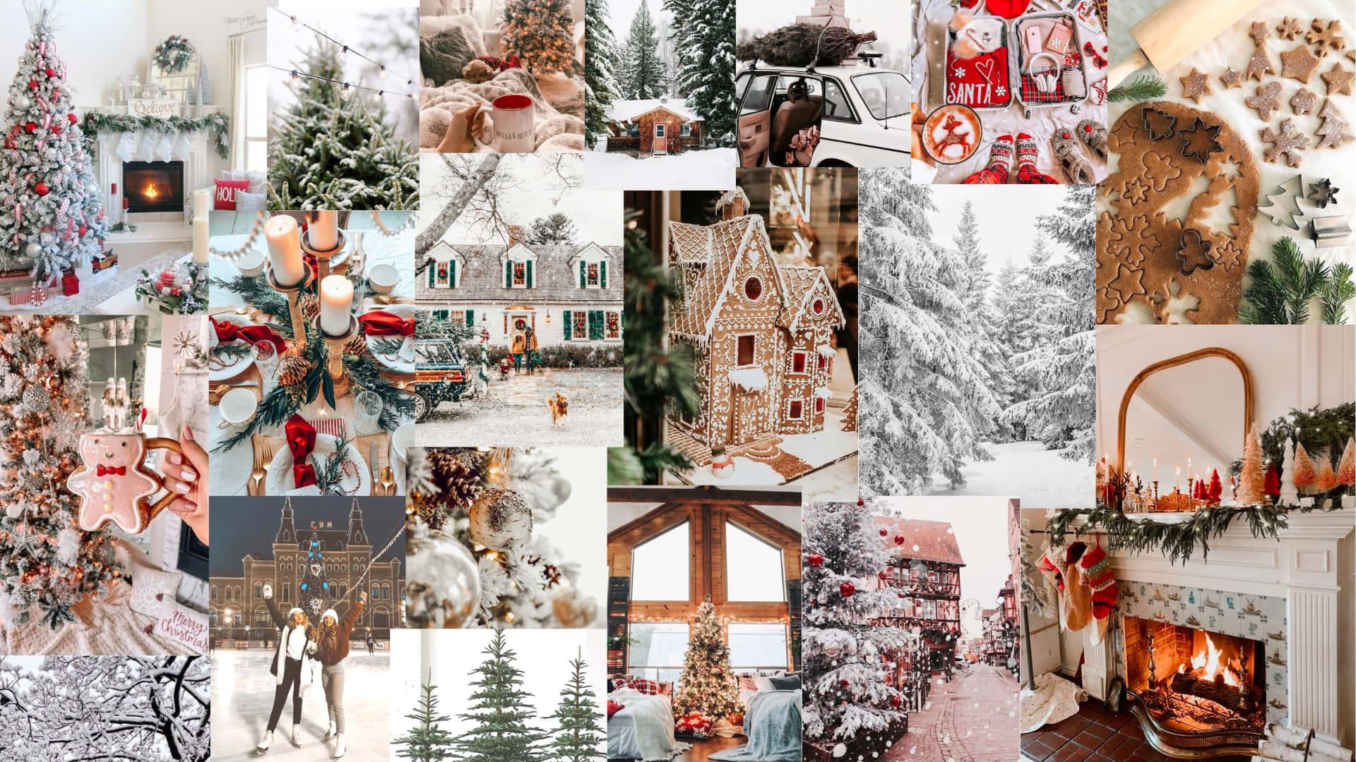 creative backgrounds collage for cute Christmas themes.