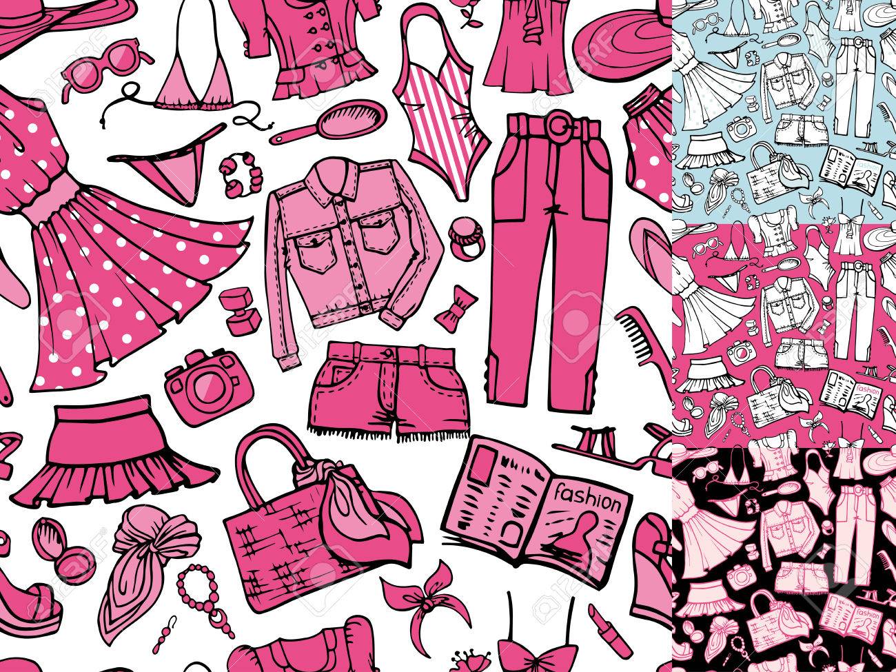 custom cute fashion background illustrations