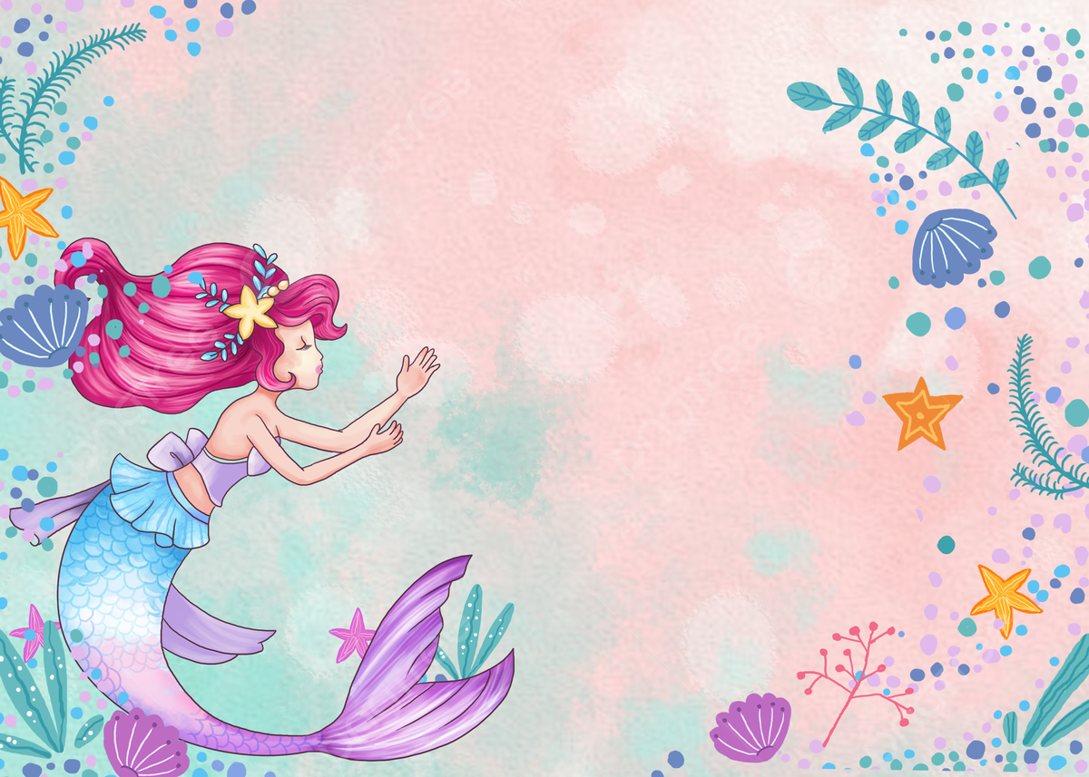 customizable cute mermaid backgrounds for personal use