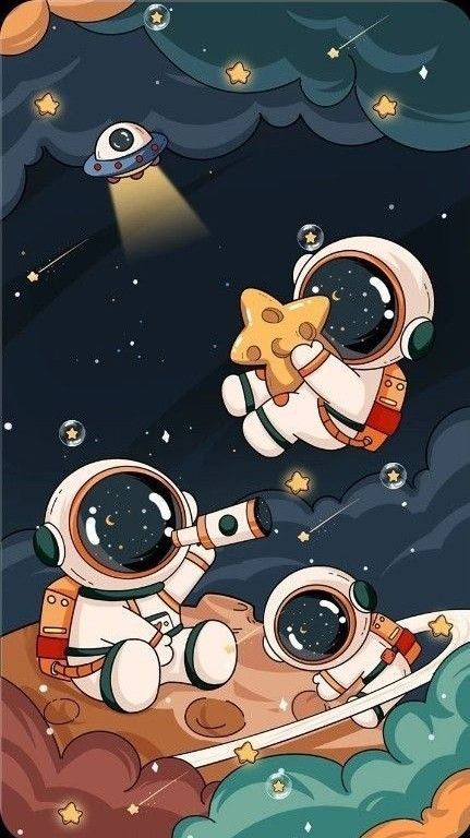 cute astronaut background 0012