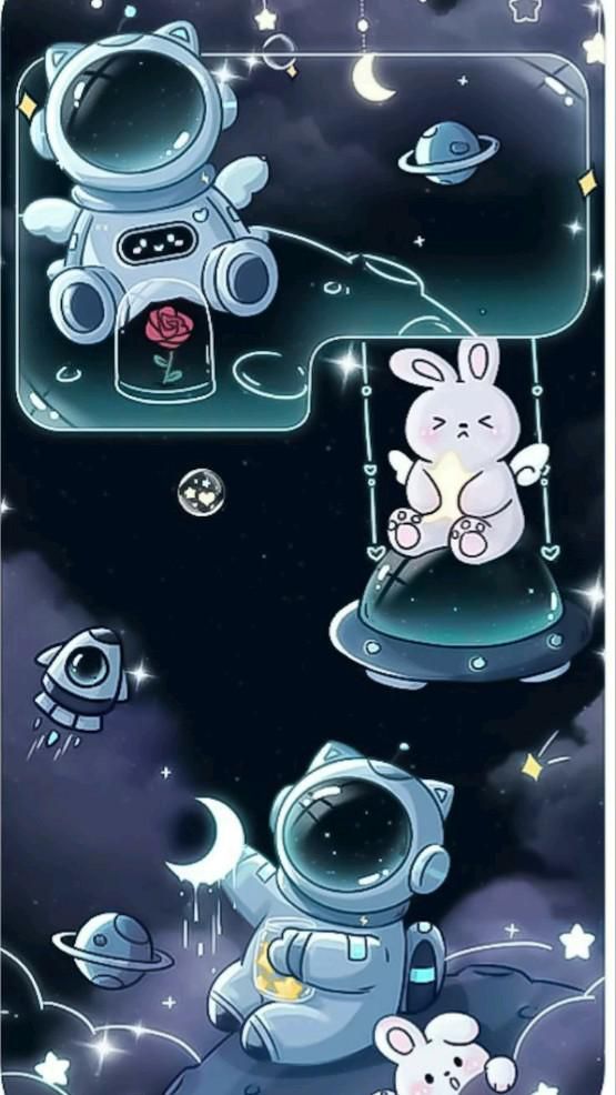 cute astronaut background 0017