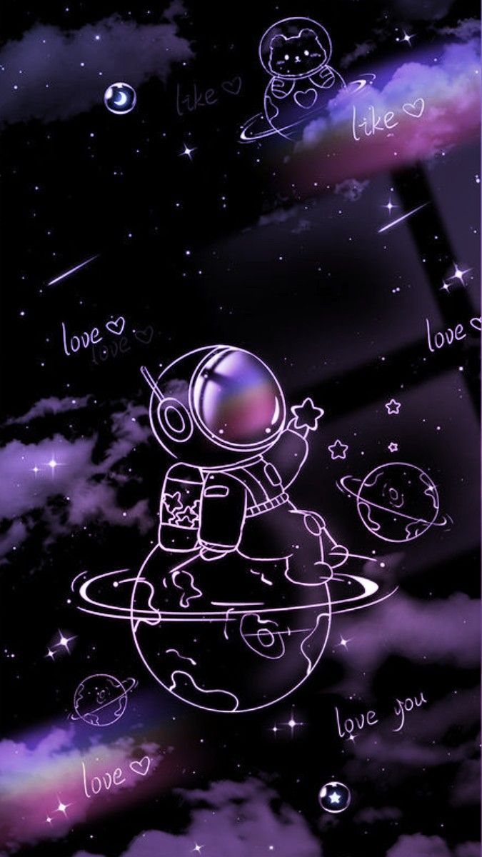 cute astronaut background 0019