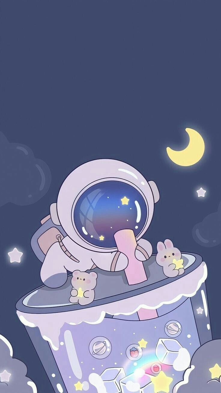 cute astronaut background 0023