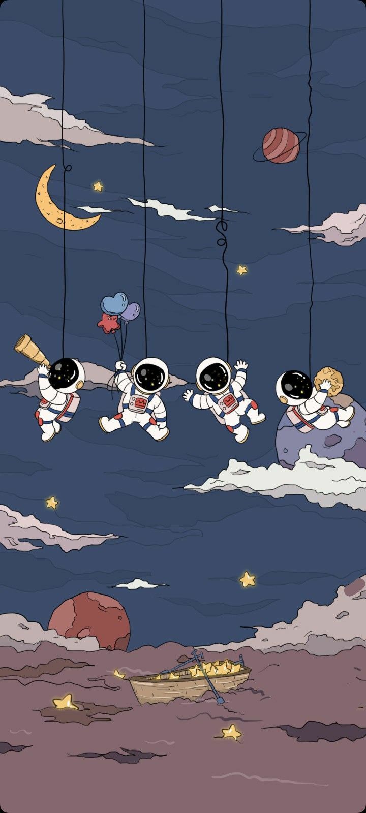 cute astronaut background 0024