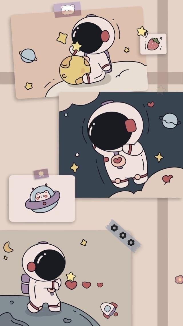 cute astronaut background 0026