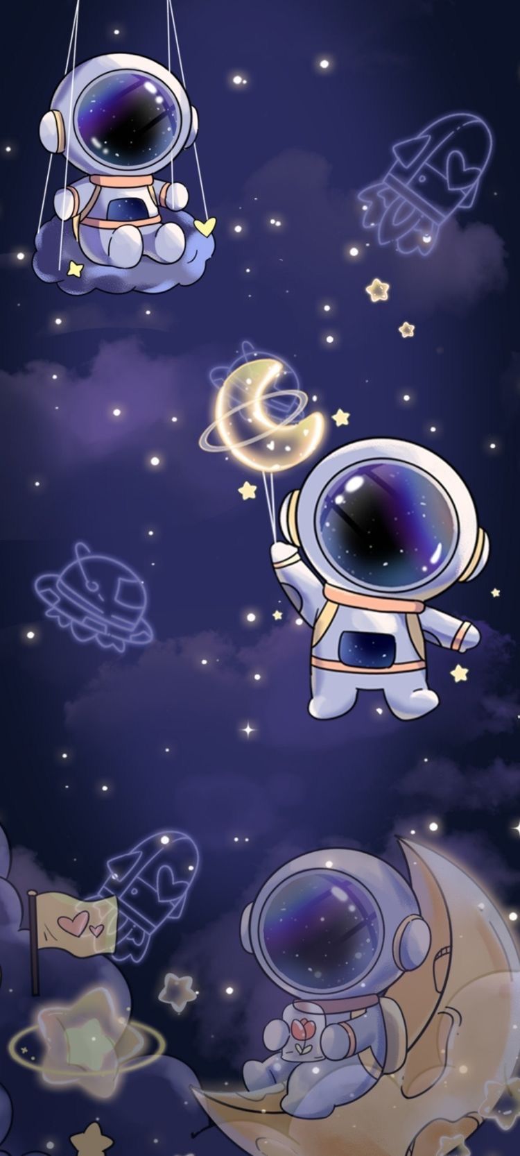 cute astronaut background 0033