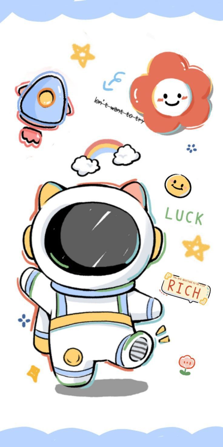 cute astronaut background 0047