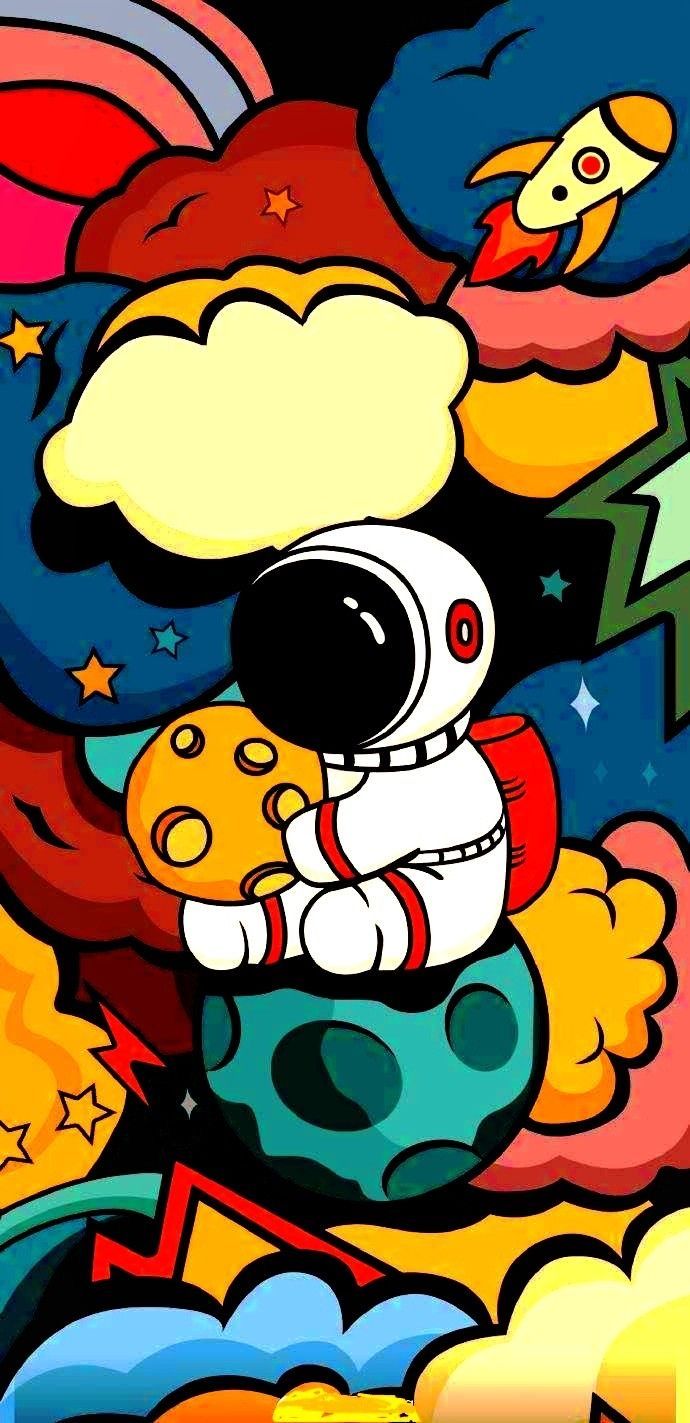 cute astronaut background 0067