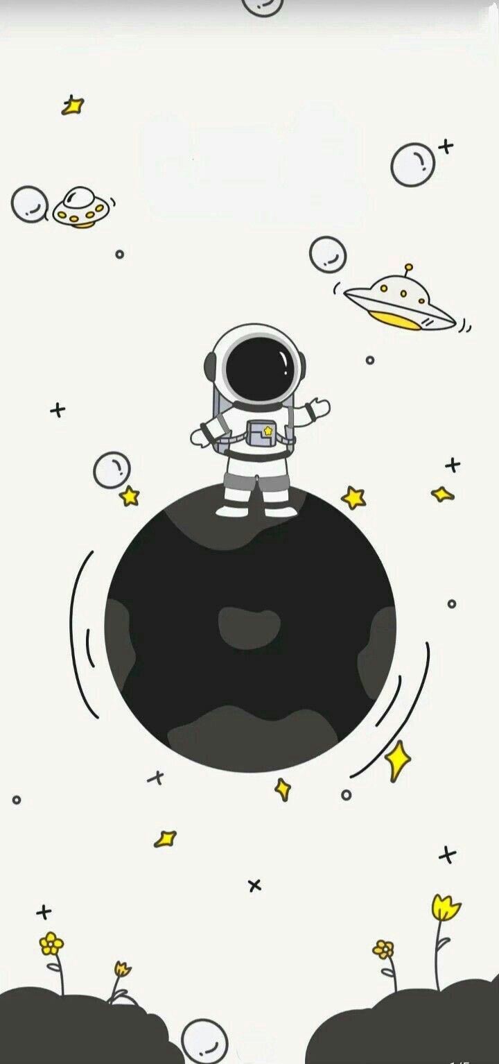 cute astronaut background 0070