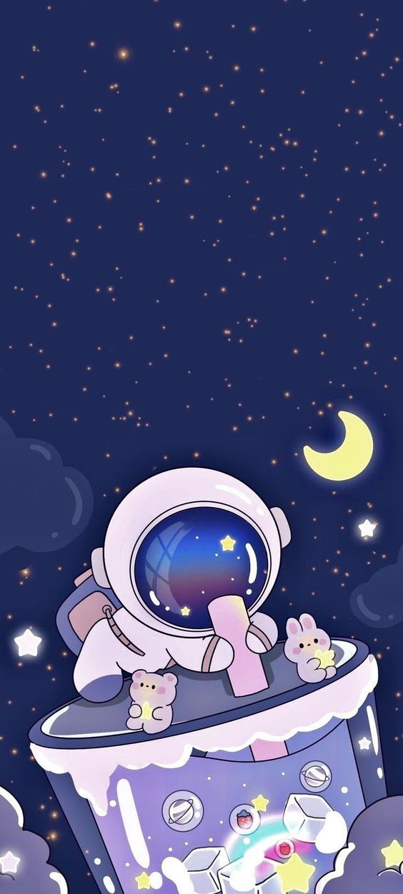 cute astronaut background 0080