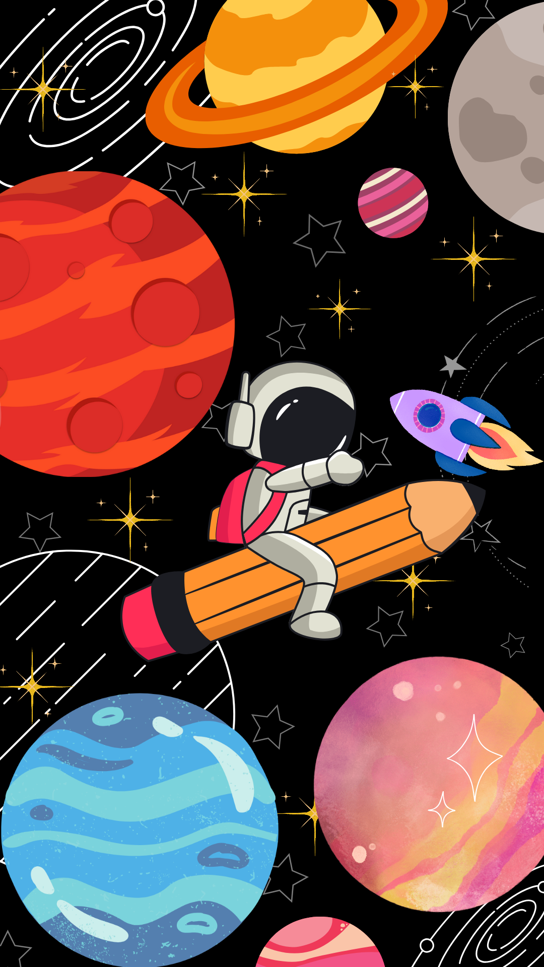 cute astronaut background 0093